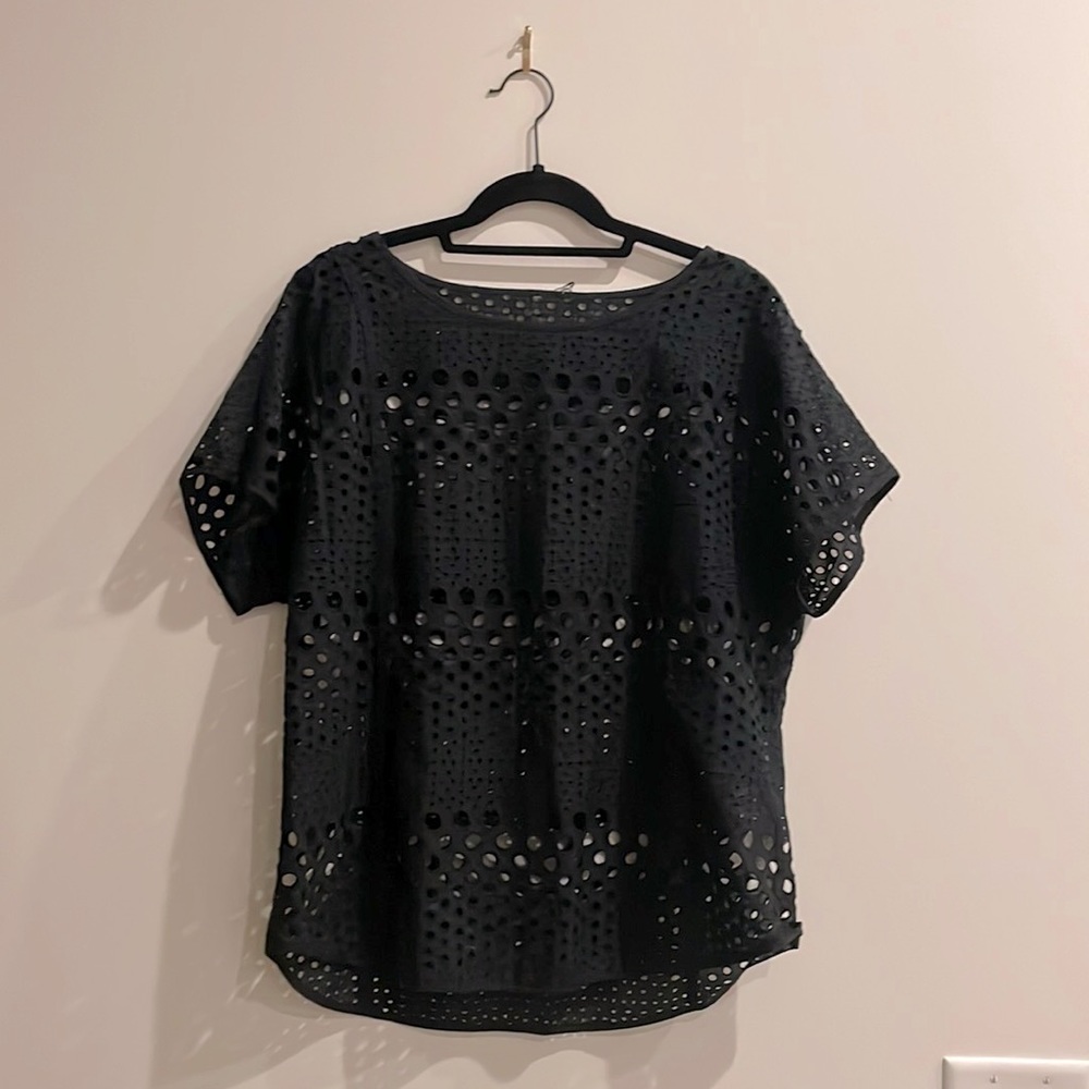 Black eyelet Top